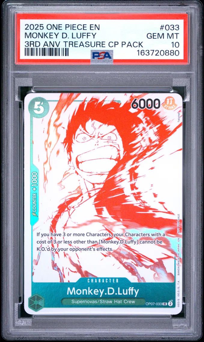 2025 #033 Monkey D. Luffy PSA 10 One Piece 3rd Anniversary! One Piece Card Treasure Campaign Pack