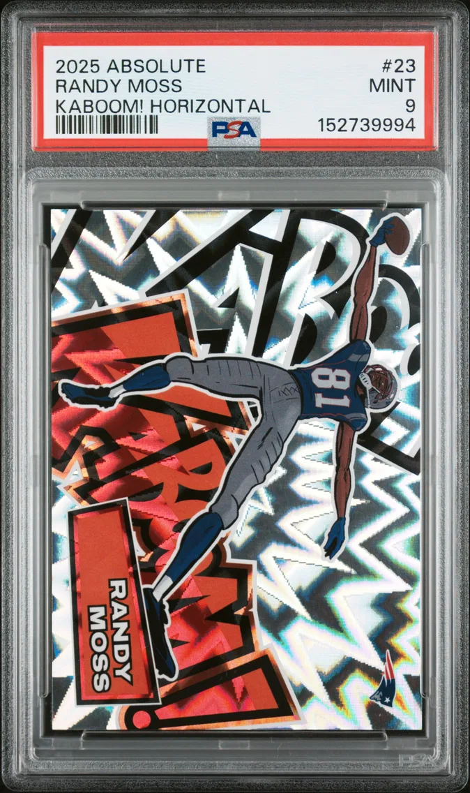 2025 #23 Randy Moss PSA 9 Panini Absolute Kaboom! Horizontal