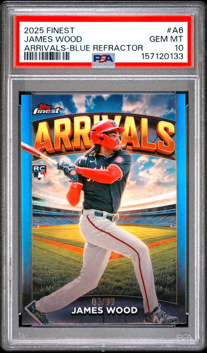 2025 #A6 James Wood PSA 10 Topps Finest Arrivals