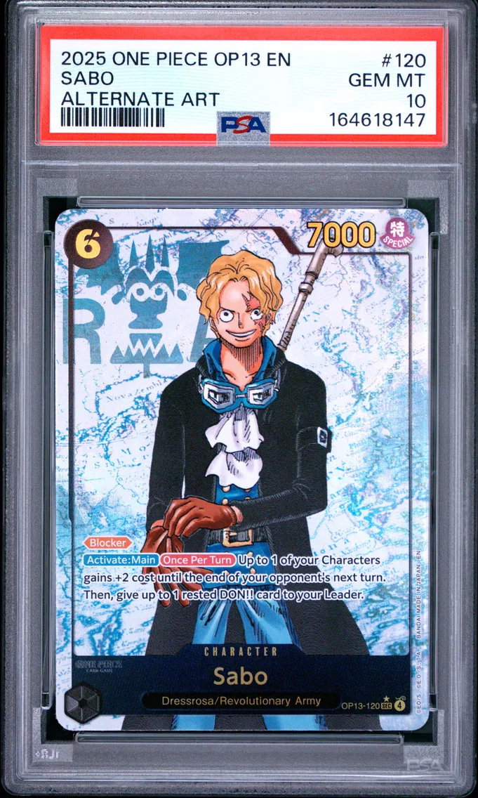 2025 #120 Sabo PSA 10 One Piece OP13-Carrying on His Will