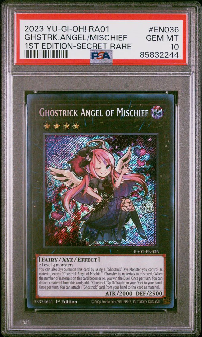 2023 #EN036 Ghostrick Angel of Mischief PSA 10 YU-GI-Oh! RA01-25th Anniversary Rarity Collection