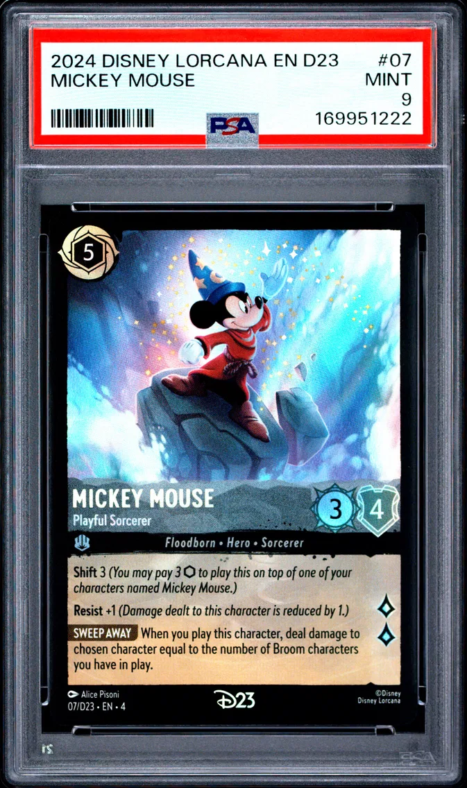 2024 #07 Mickey Mouse - Playful Sorcerer PSA 9 Disney Lorcana EN D23-D23 Expo Promo