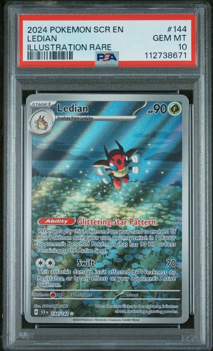 2024 #144 Ledian PSA 10 Scr EN-Stellar Crown Pokemon