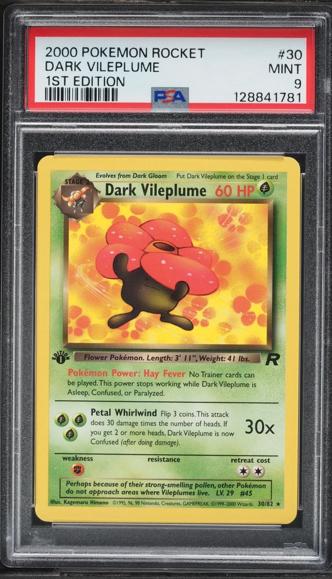 2000 #30 Team Rocket 1st Edition Dark Vileplume MINT PSA 9 Pokemon