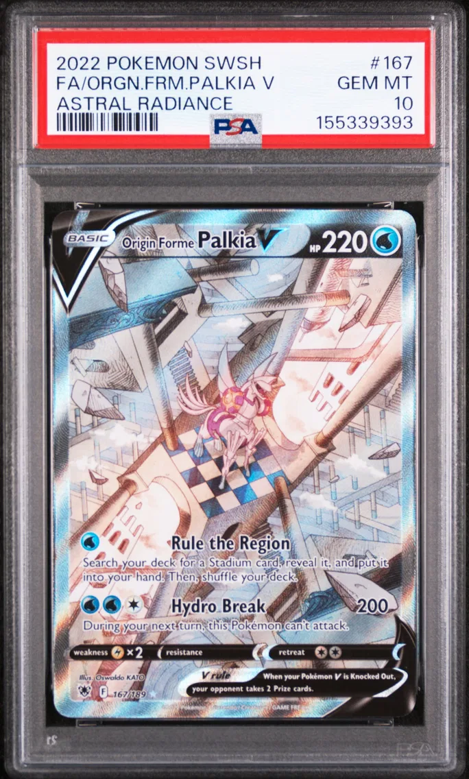 2022 #167 Full Art/Origin Forme Palkia V PSA 10 Sword & Shield Astral Radiance