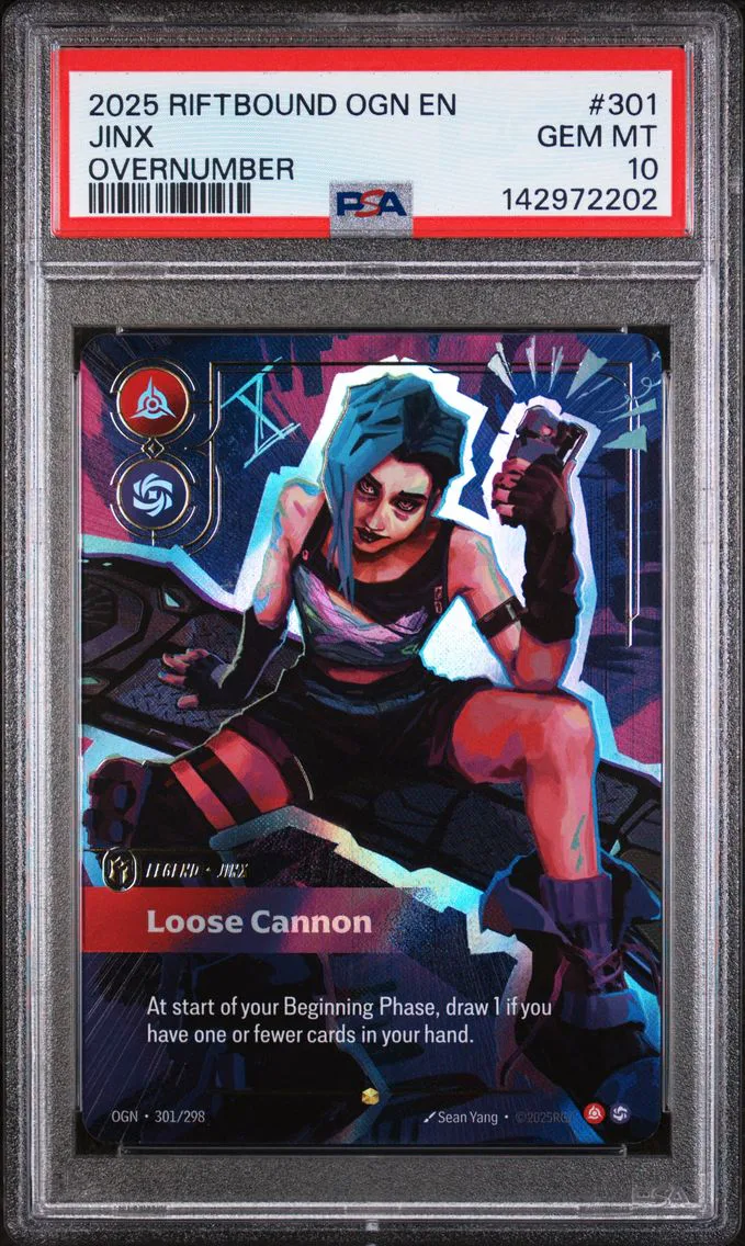 2025 #301 Jinx - Loose Cannon PSA 10 Riftbound: League of Legends Ogn-Origins