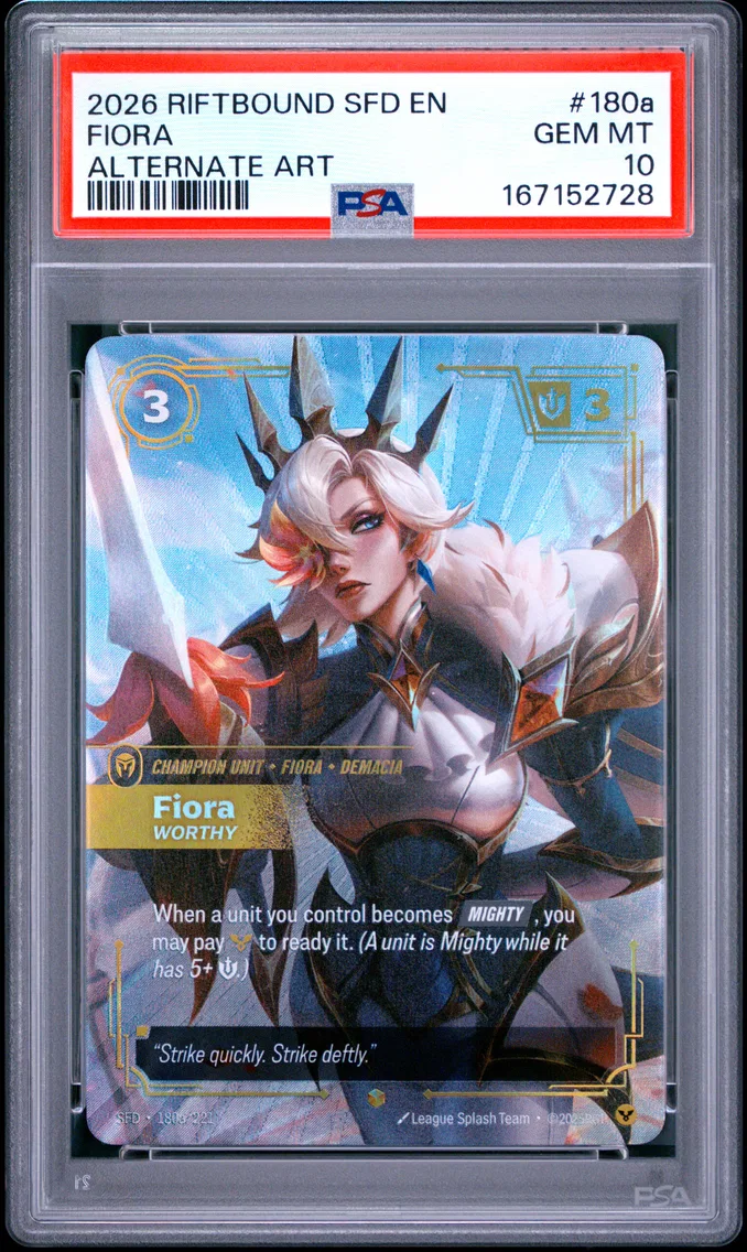2026 #180a Fiora - Worthy PSA 10 Riftbound: League of Legends Sfd-Spiritforged