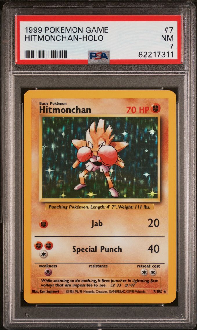 1999 #7 Hitmonchan-Holo PSA 7 Game Pokemon