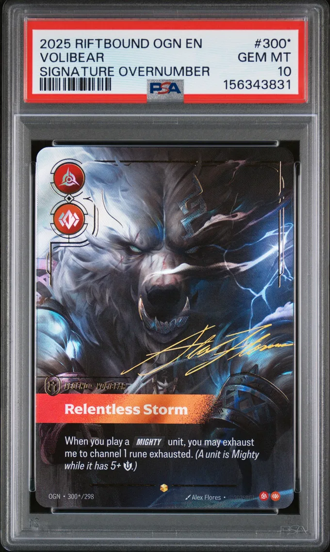 2025 #300* Volibear - Relentless Storm PSA 10 Riftbound: League of Legends Ogn-Origins
