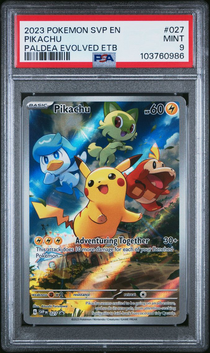 2023 #027 Pikachu PSA 9 Svp EN-SV Black Star Promo