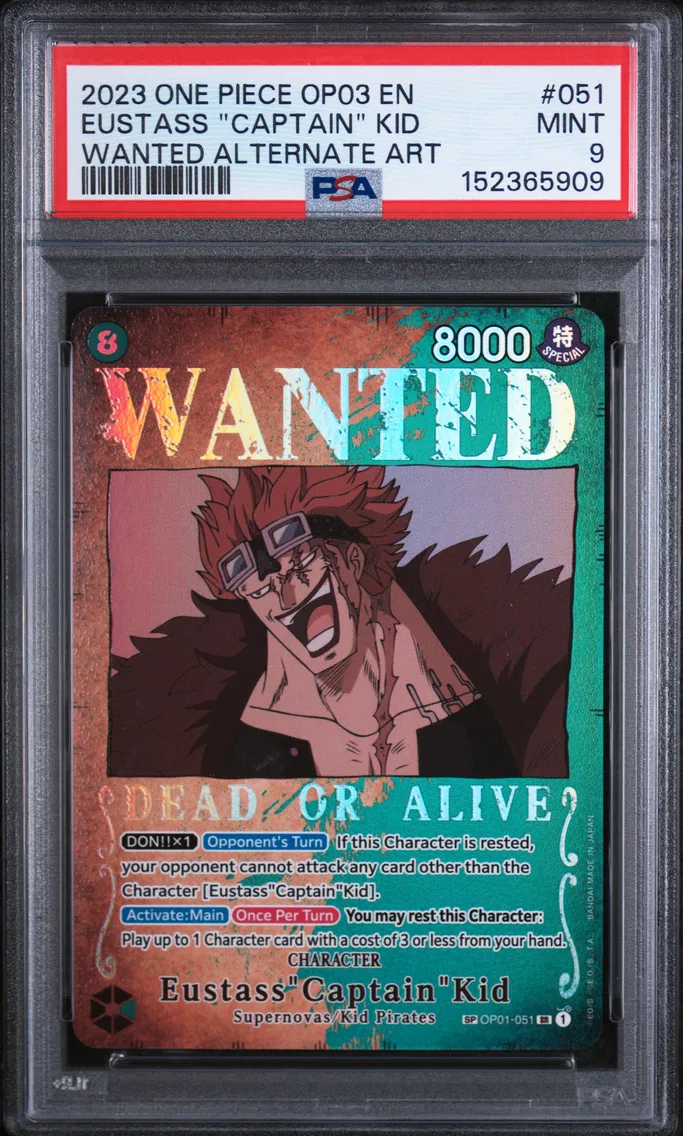 2023 #051 Eustass "Captain" Kid PSA 9 One Piece OP03-Pillars of Strength