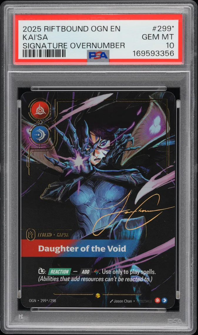 2025 #299* Kai'SA - Daughter of the Void PSA 10 Riftbound: League of Legends Ogn-Origins