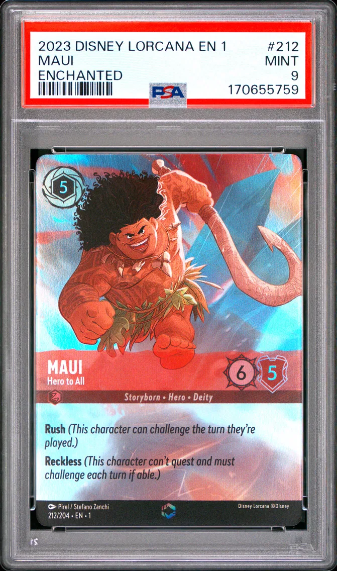 2023 #212 Maui - Hero to All PSA 9 Disney Lorcana EN 1-the First Chapter