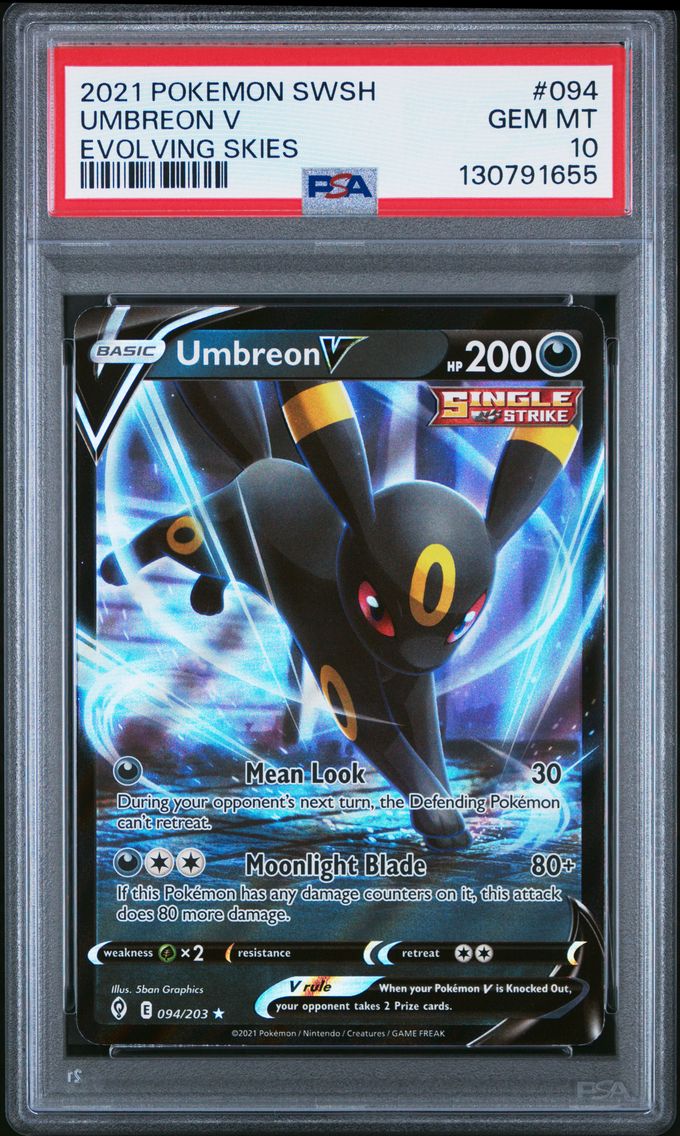 2021 #094 Umbreon V PSA 10 Sword & Shield Evolving Skies