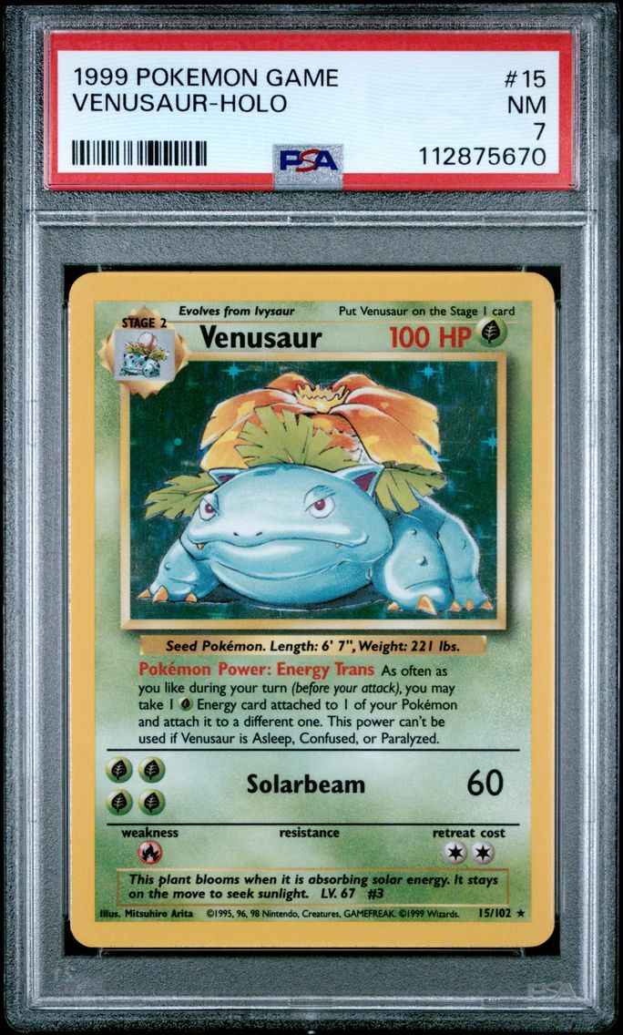 1999 #15 Venusaur-Holo PSA 7 Game