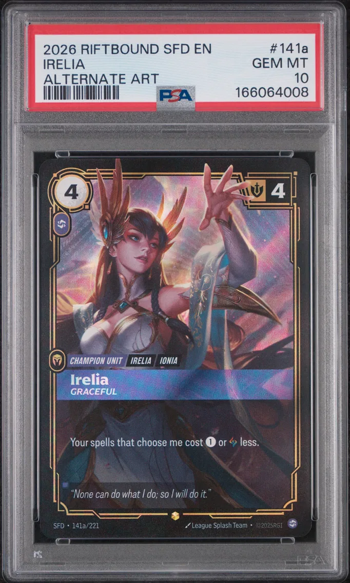 2026 #141a Irelia - Graceful PSA 10 Riftbound: League of Legends Sfd-Spiritforged