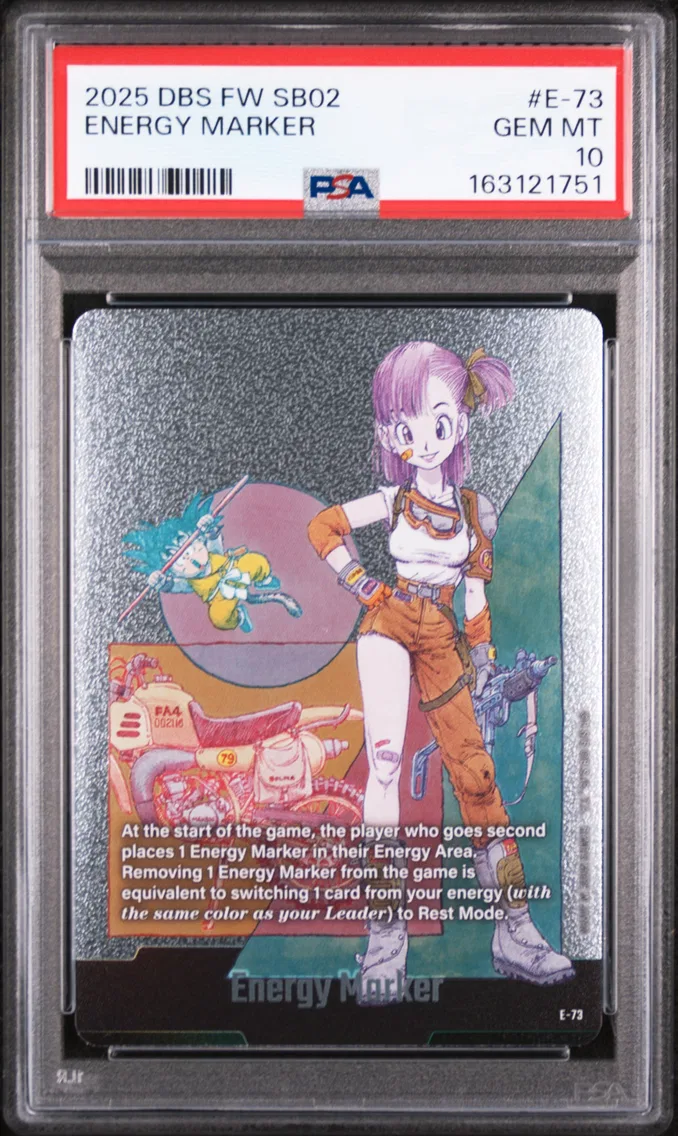 2025 #E-73 Energy Marker PSA 10 Dragon Ball Super Card Game Fusion World Manga Booster 02