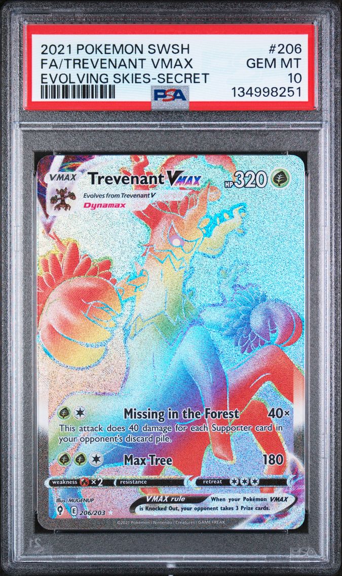 2021 #206 Full Art/Trevenant Vmax PSA 10 Sword & Shield Evolving Skies