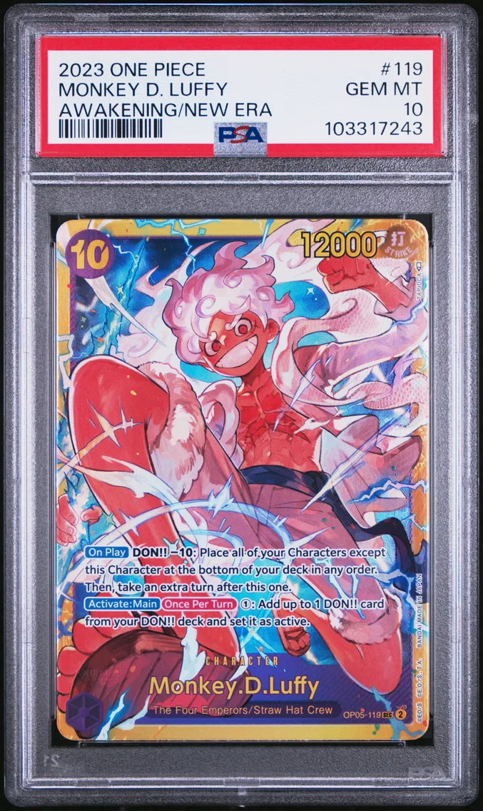 2023 #119 Monkey D. Luffy PSA 10 One Piece OP05-Awakening of the New Era