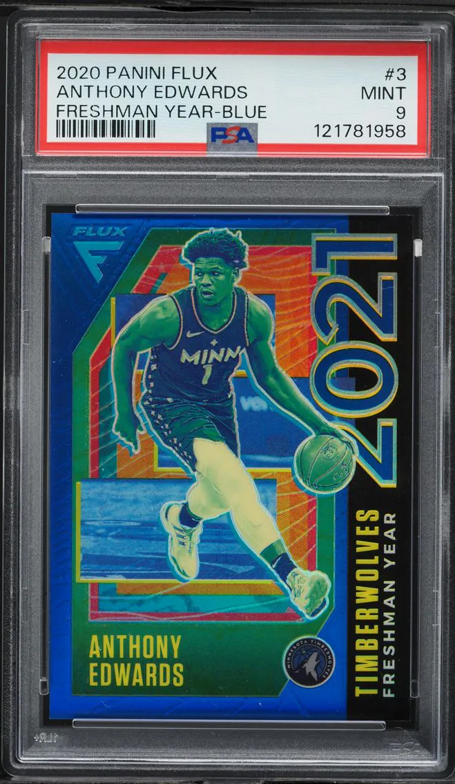 2020 #3 Anthony Edwards PSA 9 Panini Flux Freshman Year