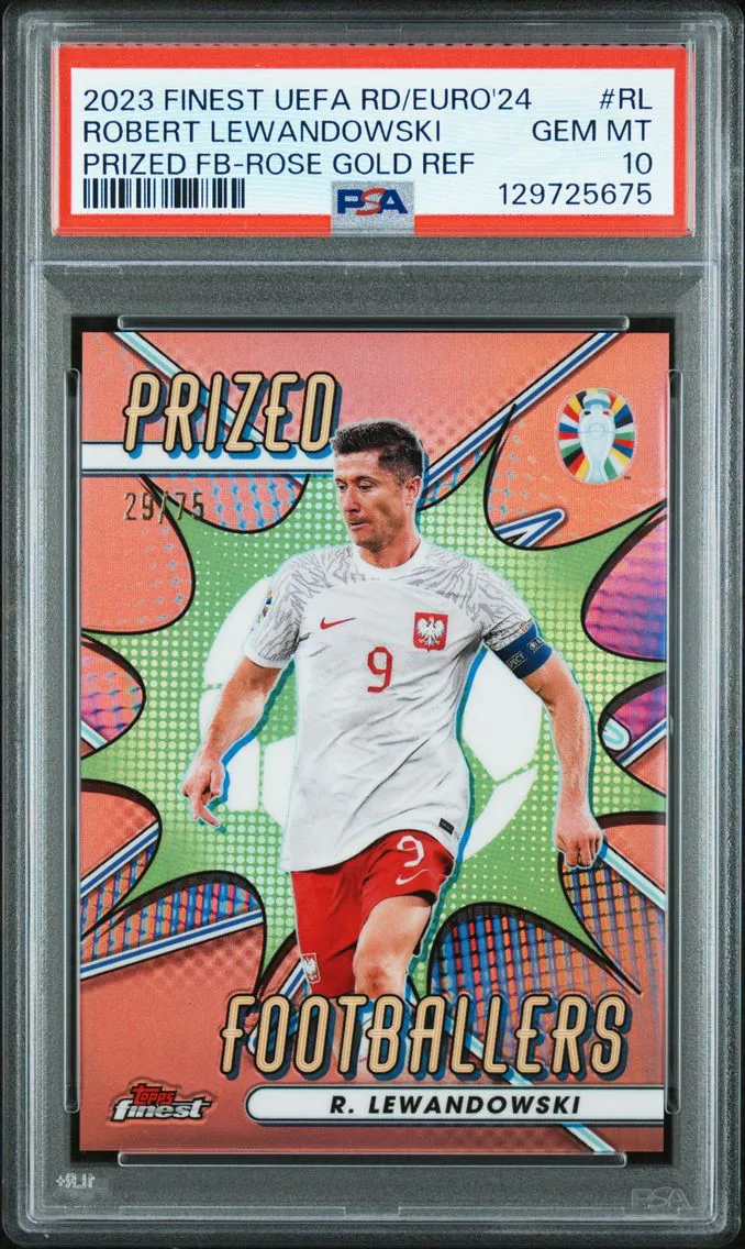 2023 #RL Robert Lewandowski PSA 10 Topps Finest Road to UEFA Euro 2024 Prized Footballers