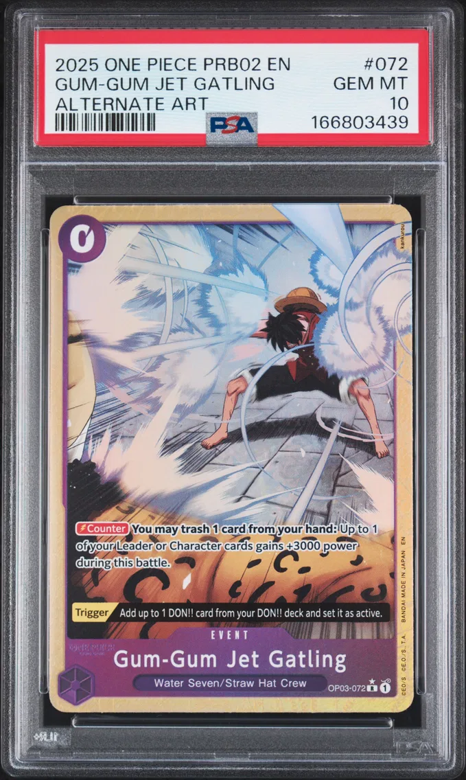 2025 #072 Gum-Gum Jet Gatling PSA 10 One Piece PRB02-Premium Booster -One Piece Card the Best- Vol.2