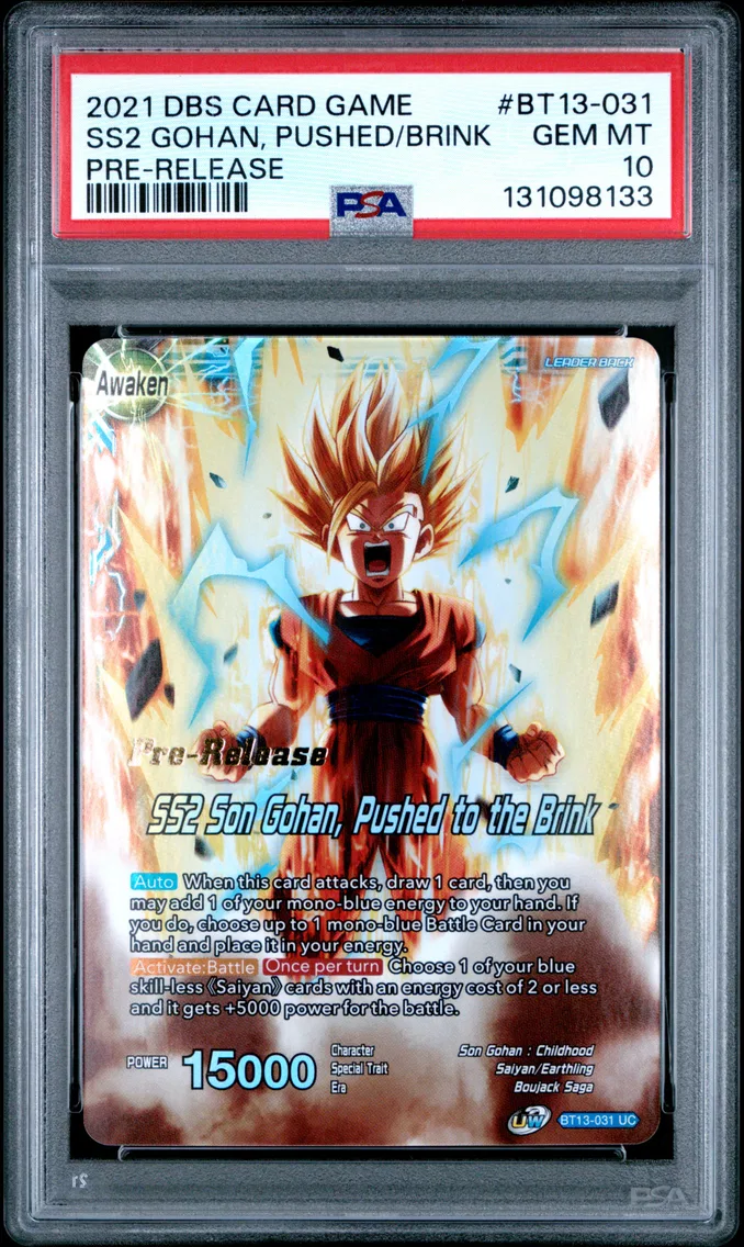 2021 #BT13-031 Son Gohan/SS2 Son Gohan, Pushed to the Brink PSA 10 Dragon Ball Super Card Game Series 13 Supreme Rivalry