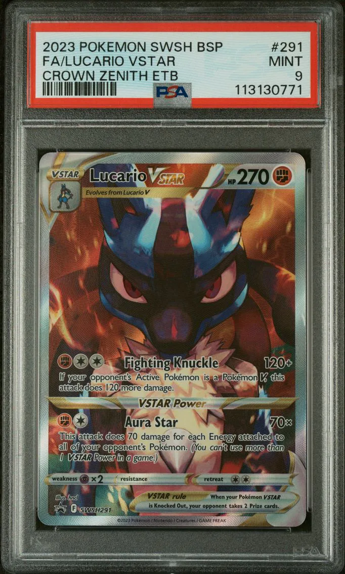 2023 #291 Full Art/Lucario Vstar PSA 9 Swsh Black Star Promo