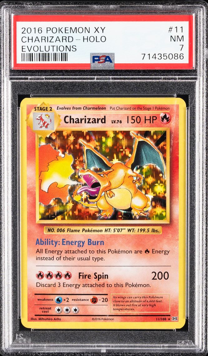 2016 #11 Charizard-Holo PSA 7 XY Evolutions Pokemon