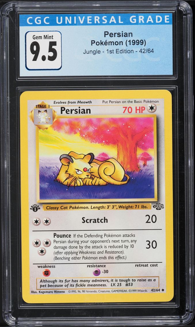 1999 #42 Persian 1st Edition CGC 10 Jungle Pokemon