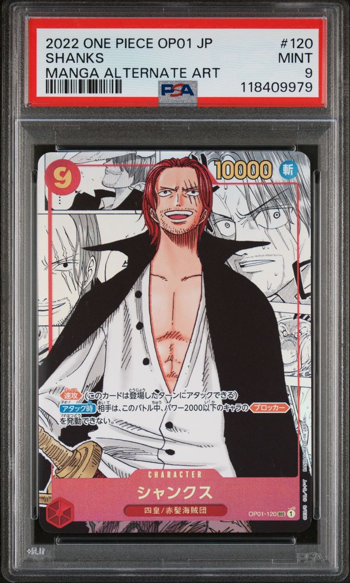2022 #120 Shanks Manga Alternate Art PSA 9 Japanese OP01-Romance Dawn One Piece