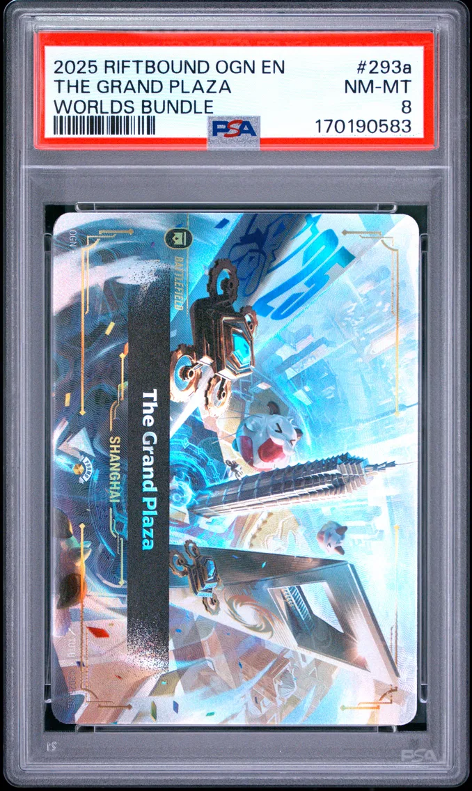 2025 #293a The Grand Plaza PSA 8 Riftbound: League of Legends Ogn-Origins