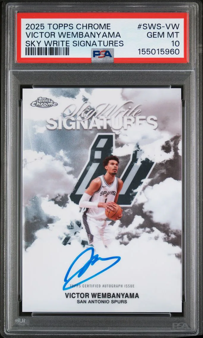 2025 #SWS-VW Victor Wembanyama PSA 10 Topps Chrome Sky Write Signatures
