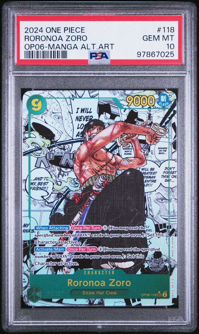 2024 #118 Roronoa Zoro PSA 10 On