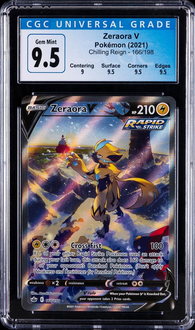 2021 #166 Full Art/Zeraora V CGC 10 Sword & Shield Chilling Reign Pokemon