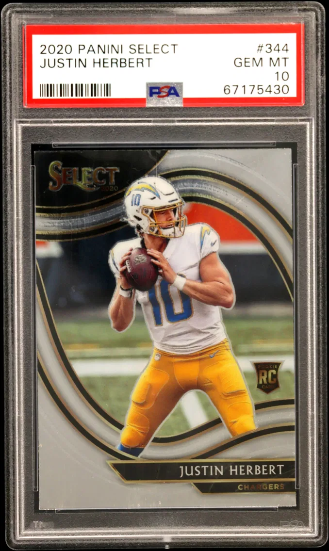 2020 #344 Justin Herbert PSA 10 Panini Select
