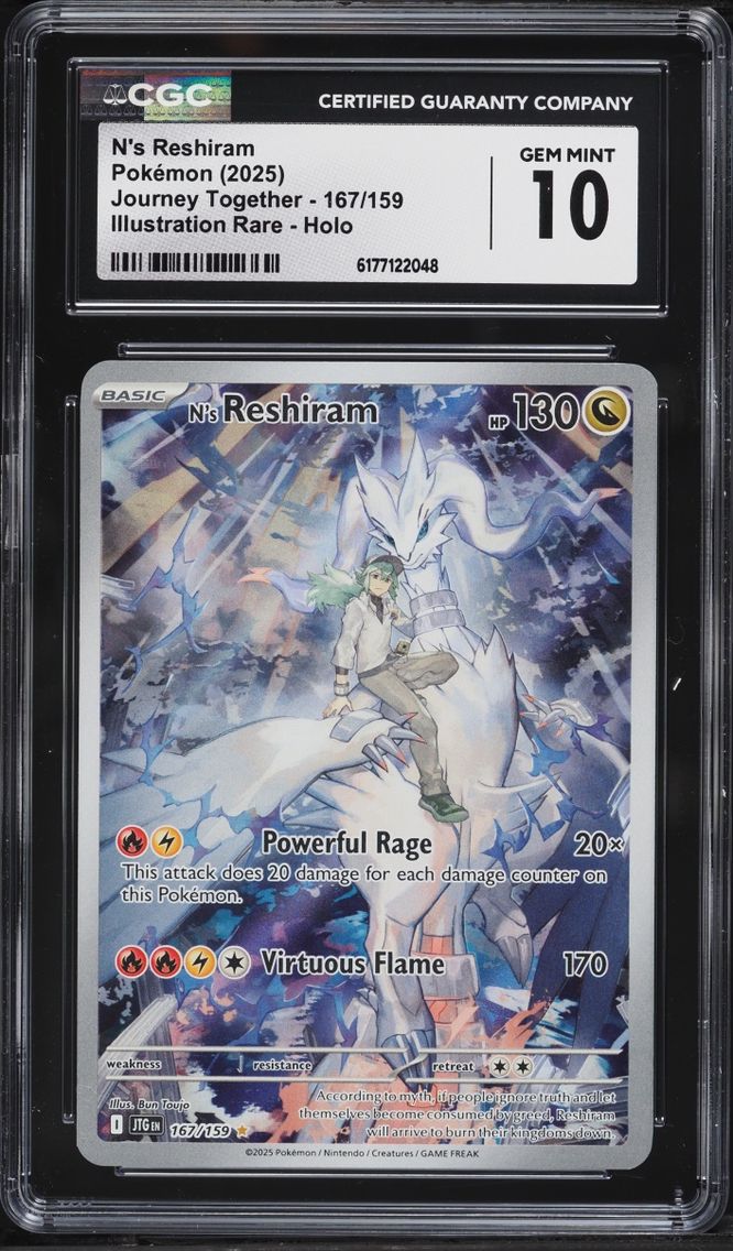 2025 Pokemon Scarlet & Violet Journey Together IR N's Reshiram #167 CGC 10 GEM MINT