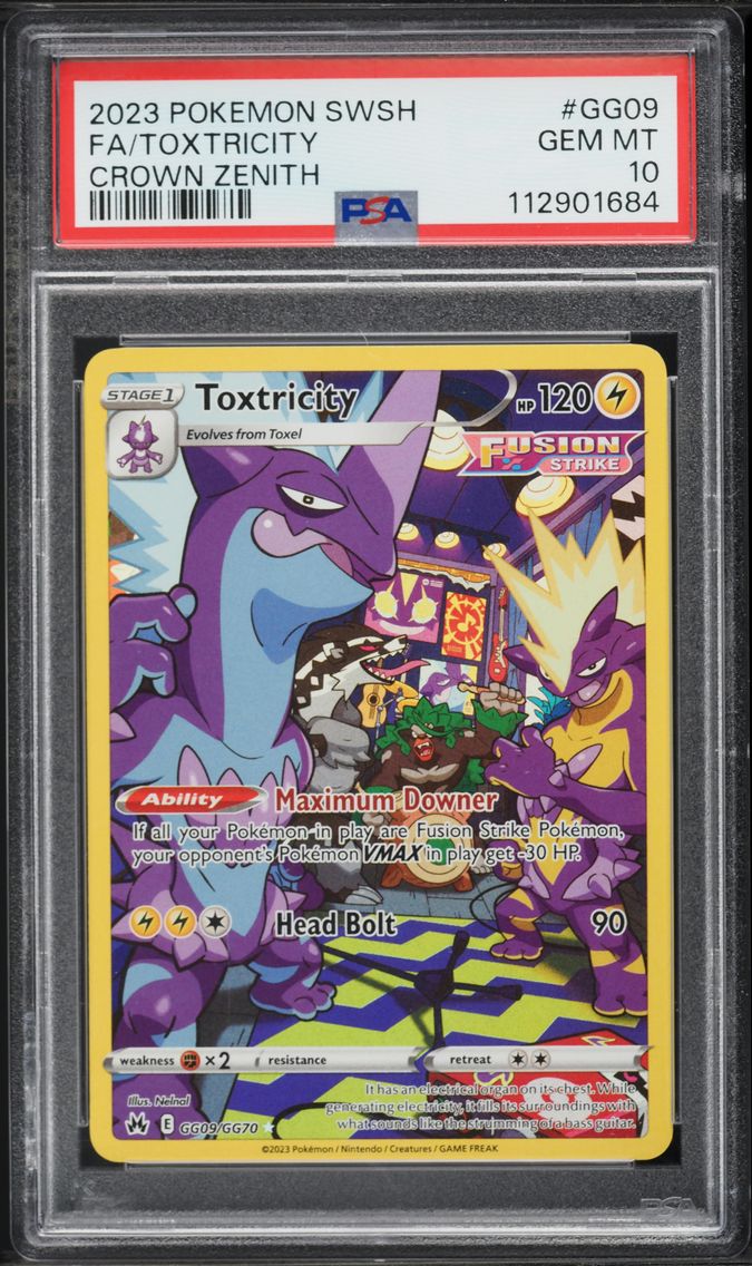 2023 #GG09 Full Art/Toxtricity PSA 10 Sword and Shield Crown Zenith Pokemon