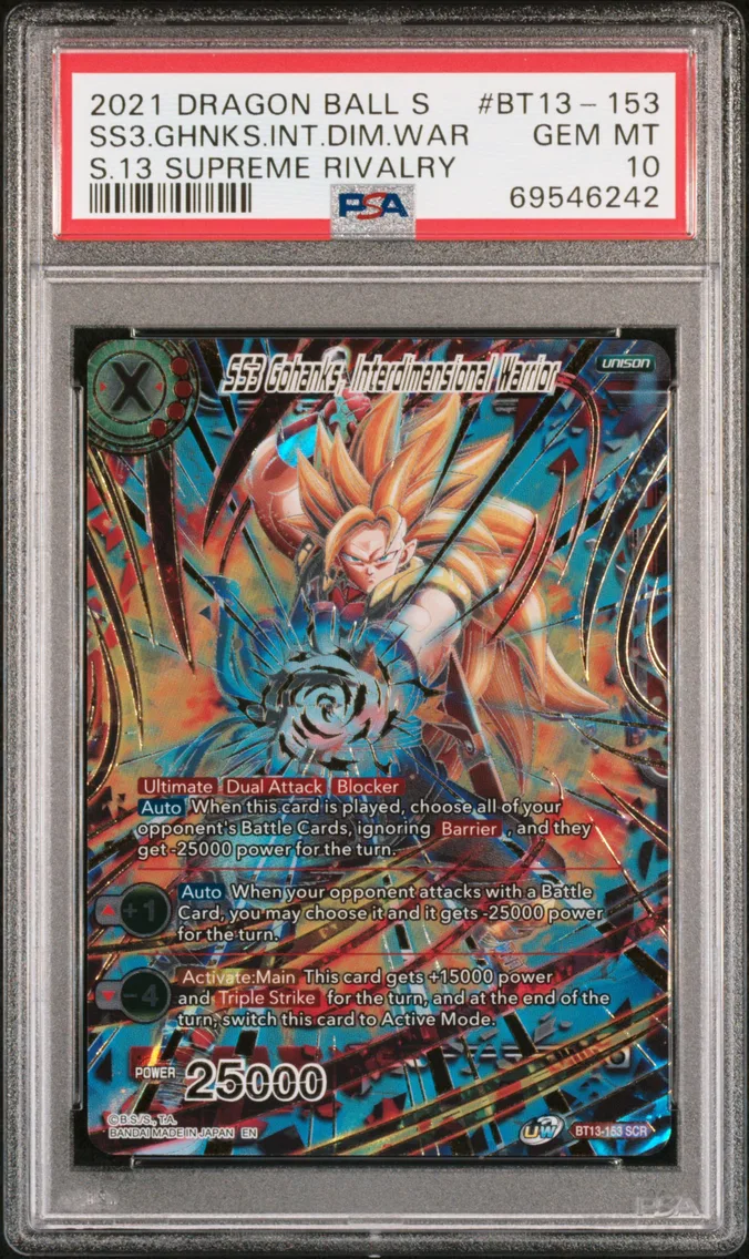2021 #BT13-153 SS3 Gohanks, Interdimensional Warrior PSA 10 Dragon Ball Super Card Game Series 13 Supreme Rivalry