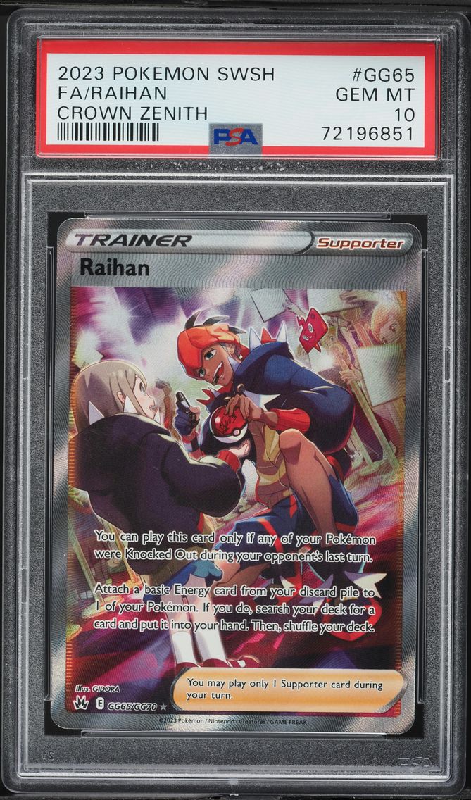 2023 #GG65 Full Art/Raihan PSA 10 Sword and Shield Crown Zenith Pokemon