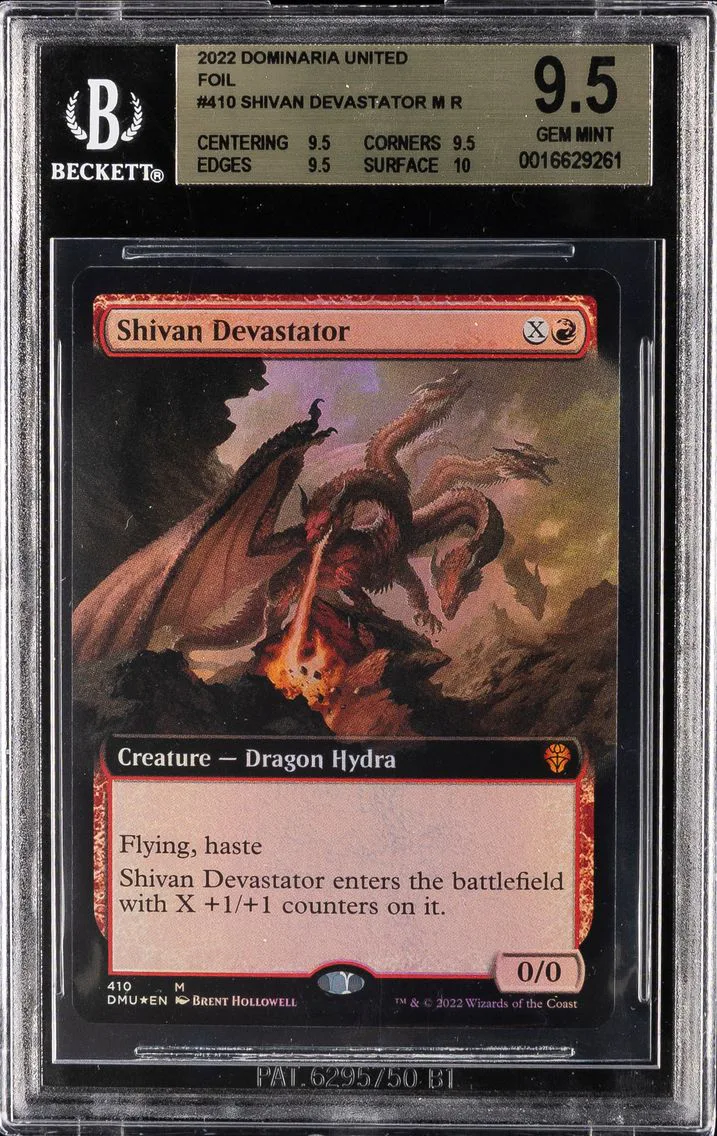 2022 #410 Shivan Devastator EXT ART M BGS 9.5 Magic The Gathering Dominaria United Foil Magic The Gathering