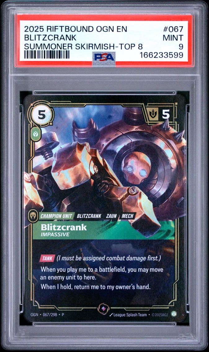 2025 #067 Blitzcrank - Impassive PSA 9 Riftbound: League of Legends Ogn-Origins