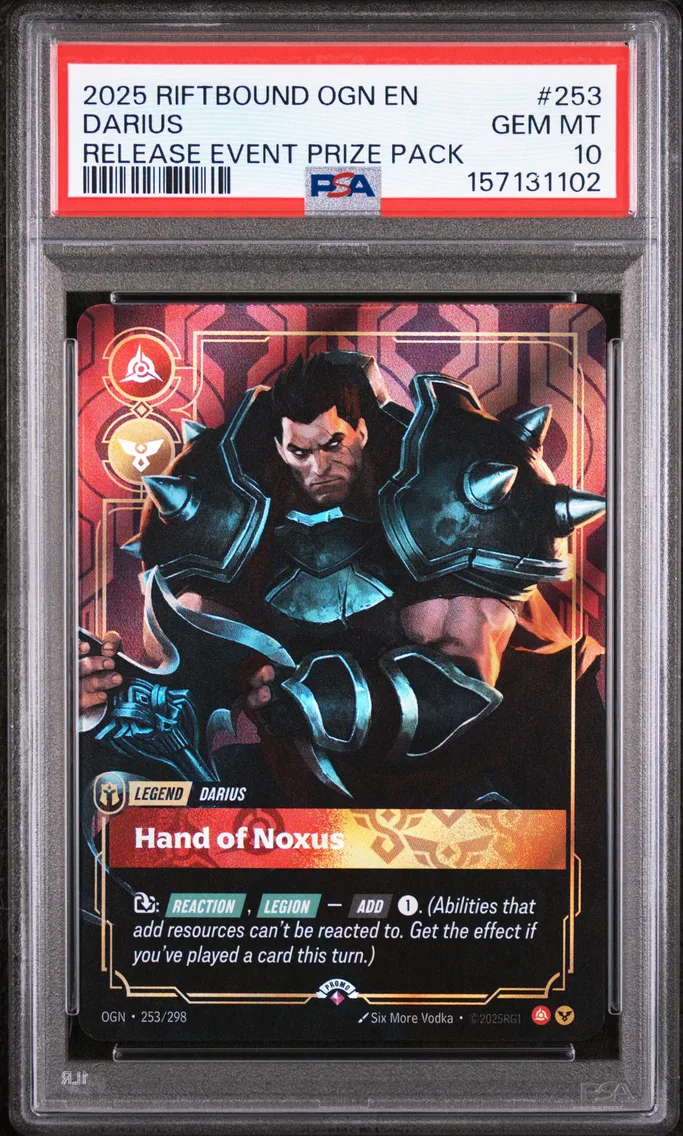 2025 #253 Darius - Hand of Noxus PSA 10 Riftbound: League of Legends Ogn-Origins
