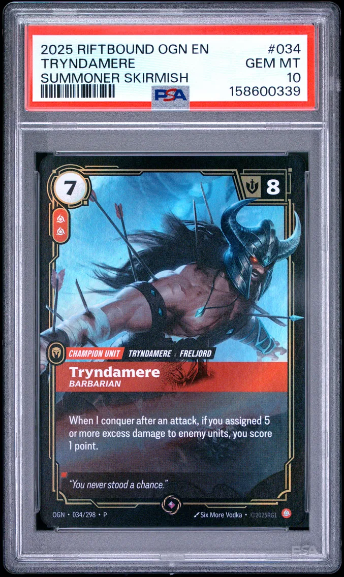 2025 #034 Tryndamere - Barbarian PSA 10 Riftbound: League of Legends Ogn-Origins