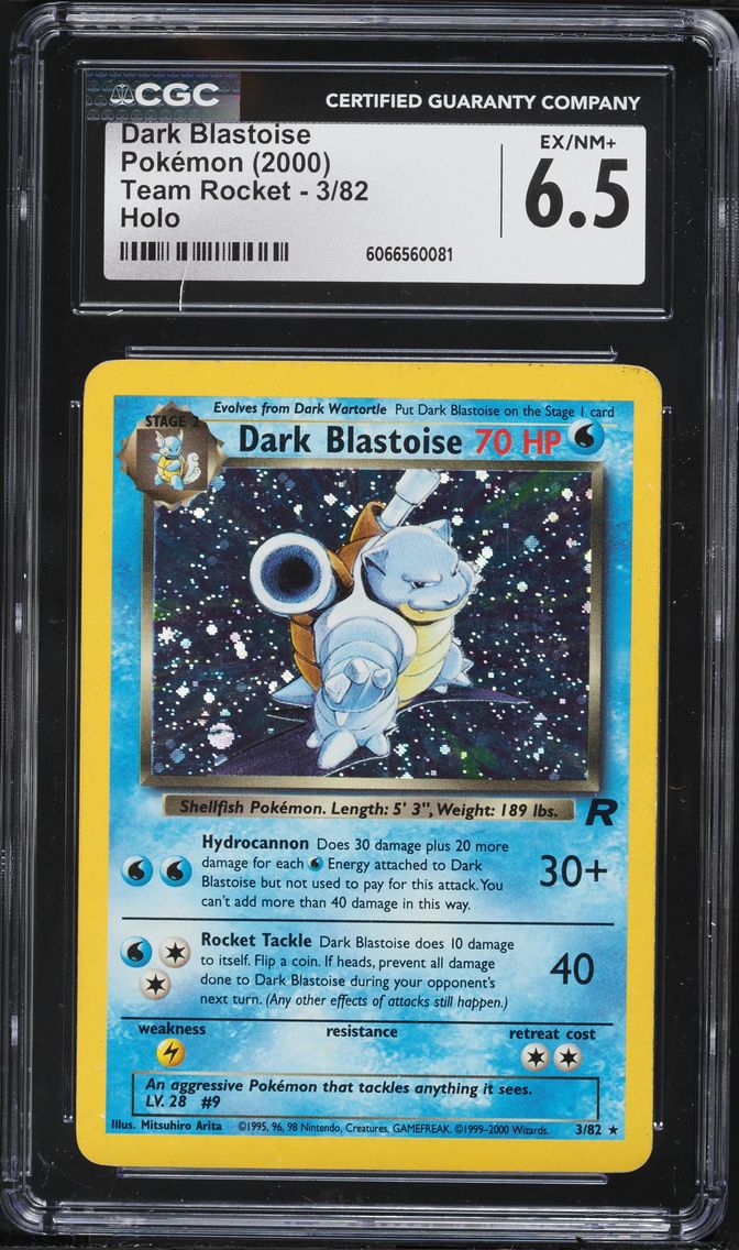 2000 #3 Dark Blastoise-Holo CGC 6.5 Rocket Pokemon