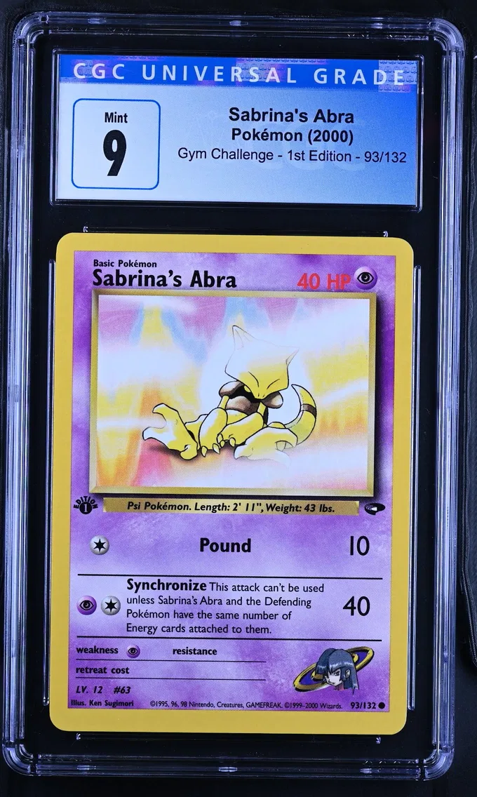 2000 #93 Sabrina's Abra CGC 9 Gym Challenge - 1st Edition - English