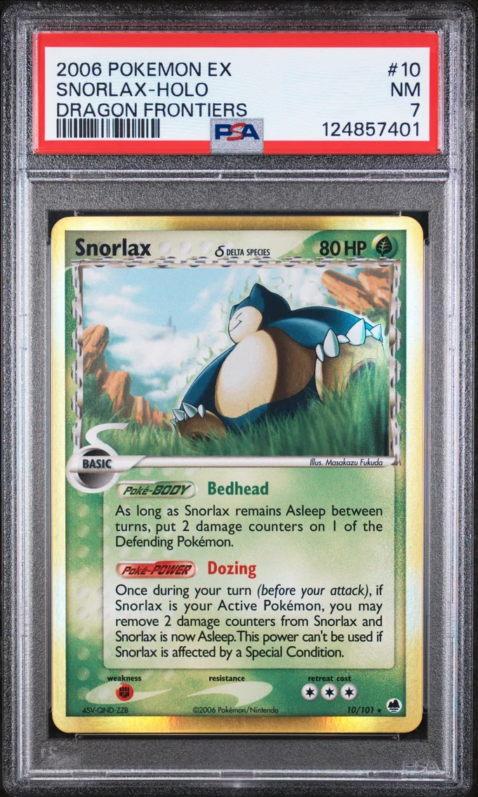2006 Pokemon EX Dragon Frontiers Snorlax-Holo Dragon Frontiers #10 PSA 7