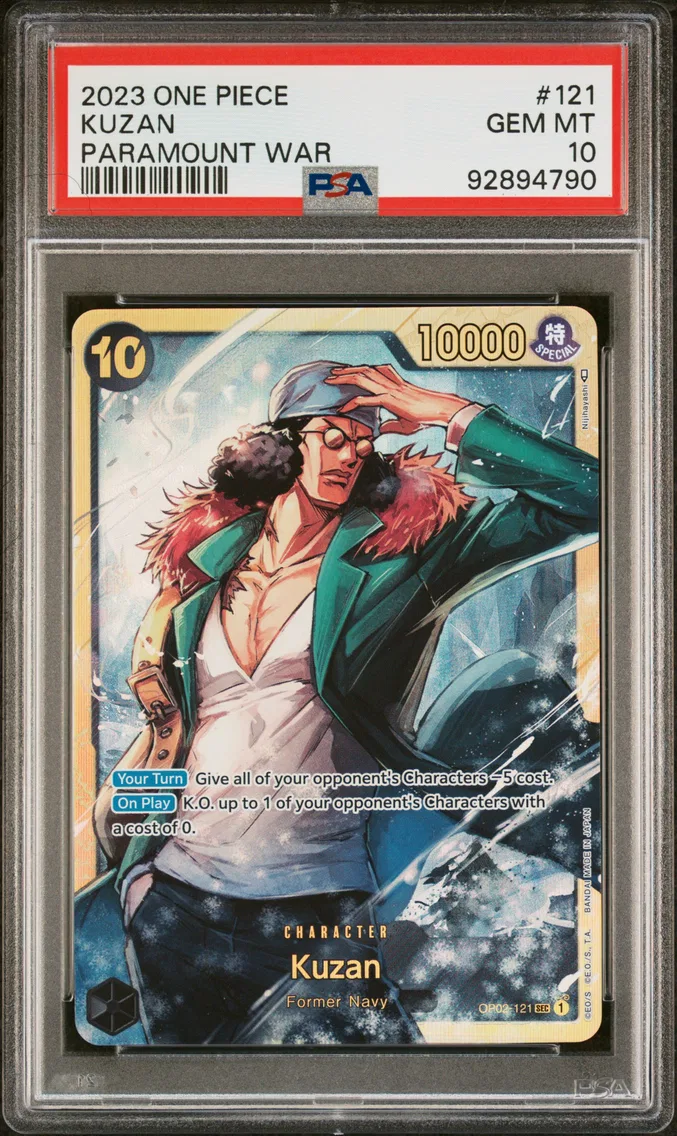 2023 #121 Kuzan PSA 10 One Piece OP02-Paramount War