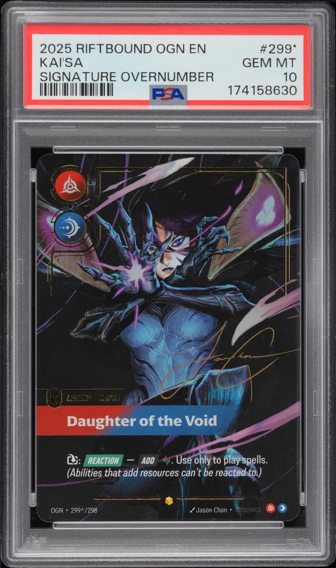 2025 #299* Kai'SA - Daughter of the Void PSA 10 Riftbound: League of Legends Ogn-Origins