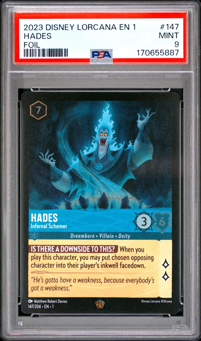 2023 #147 Hades - Infernal Schemer PSA 9 Disney Lorcana EN 1-the First Chapter